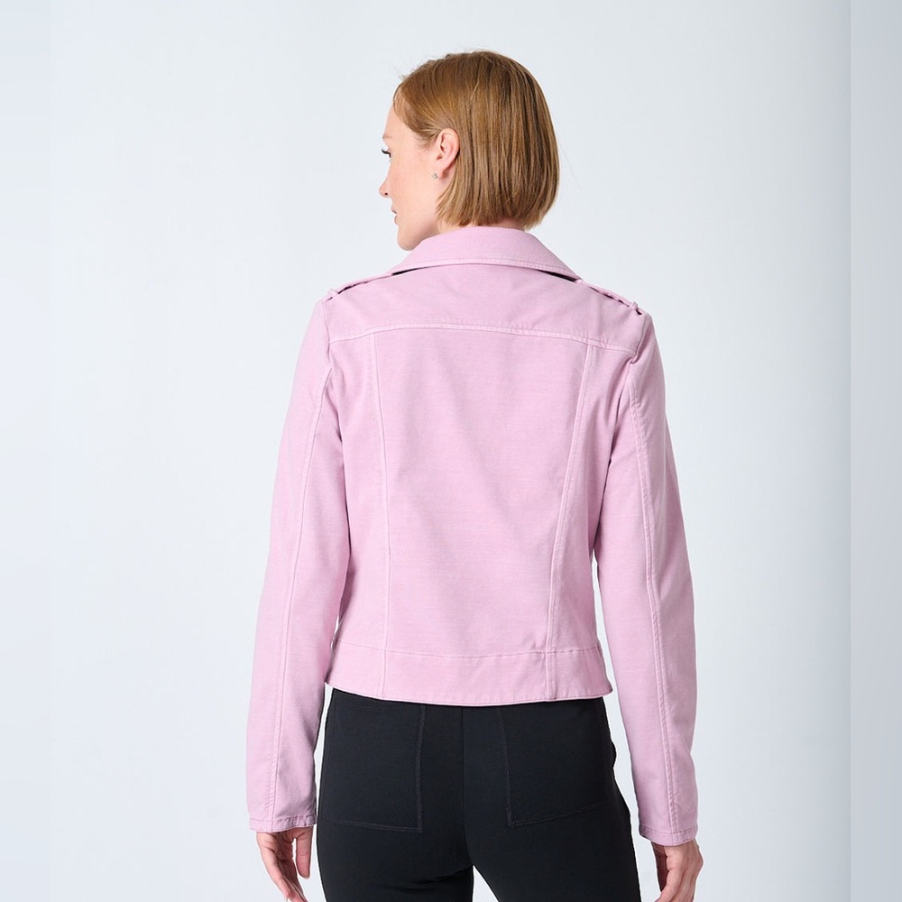 Anthropologie Marrakech Jaxon Knit Moto Jacket Lilac Large NEW Boho Bikercore - Picture 11 of 11